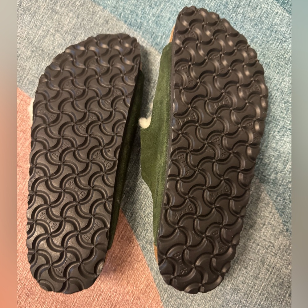 Birkenstock Arizona Shearling Suede Leather Mountain View Green Sandals EU39 - Picture 9 of 9